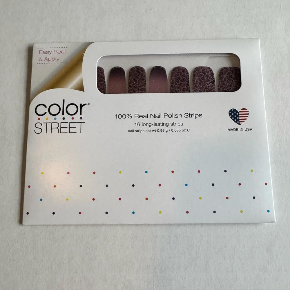 *Retired* Color Street: Rule of Plum | Purple Rose Gold Floral Fall Spring Ombre - Picture 3 of 12